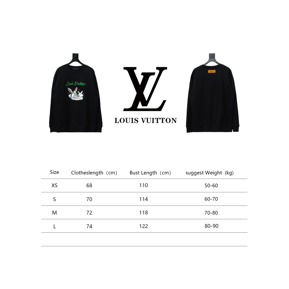  Louis Vuitton rabbit trendy shoes print round neck Hoodie 1