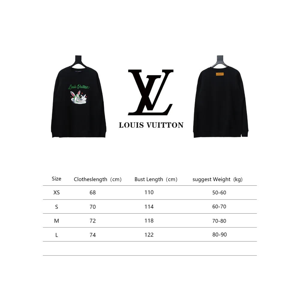  Louis Vuitton rabbit trendy shoes print round neck Hoodie 1
