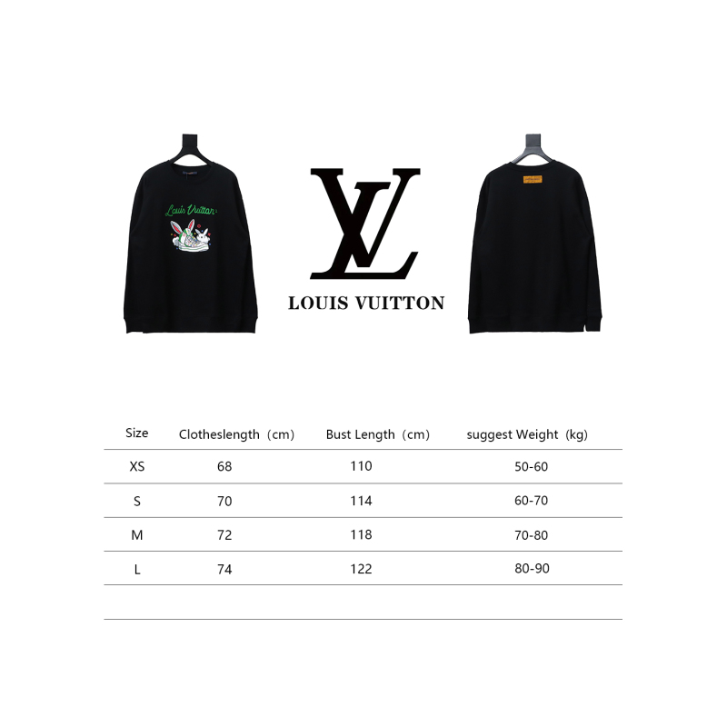  Louis Vuitton rabbit trendy shoes print round neck Hoodie 1