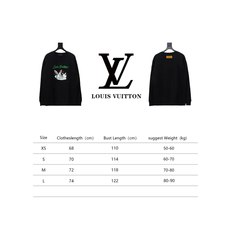  Louis Vuitton rabbit trendy shoes print round neck Hoodie 1