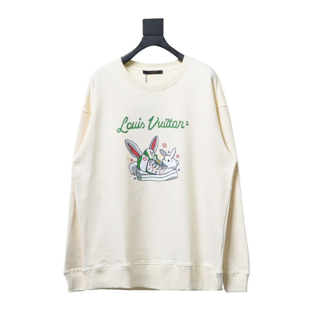 Louis Vuitton rabbit trendy shoes print round neck Hoodie 2