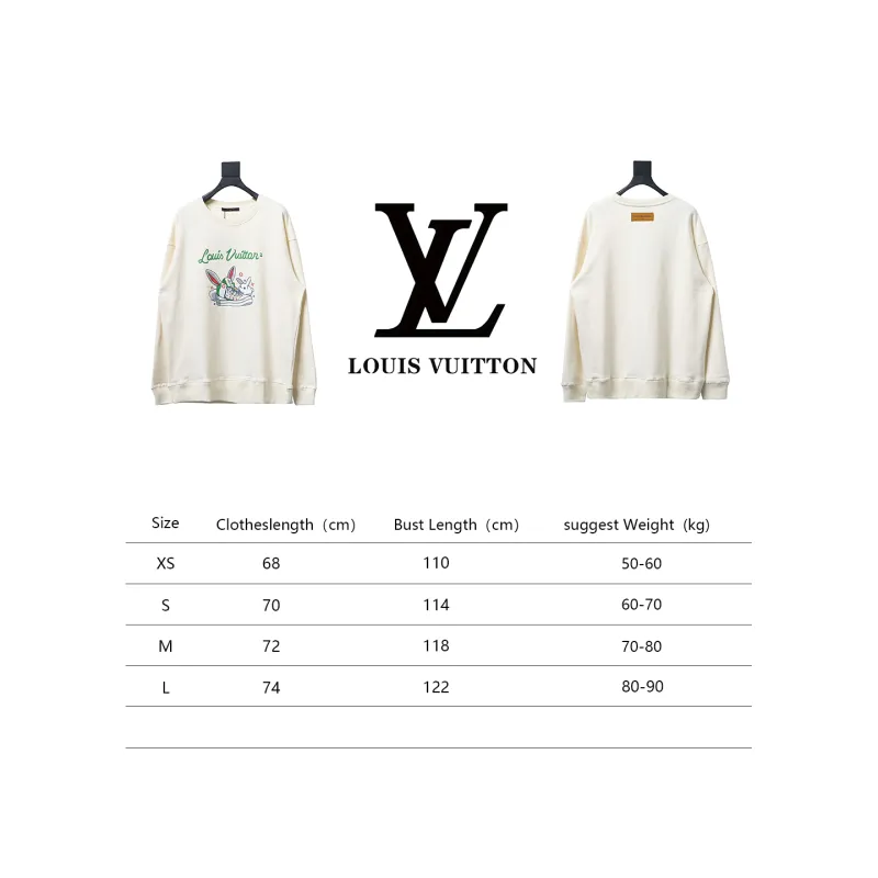  Louis Vuitton rabbit trendy shoes print round neck Hoodie 2