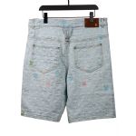  Louis Vuitton washed full print denim shorts Jeans
