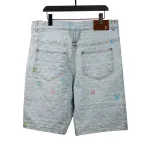 Louis Vuitton washed full print denim shorts Jeans
