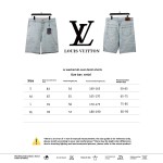  Louis Vuitton washed full print denim shorts Jeans