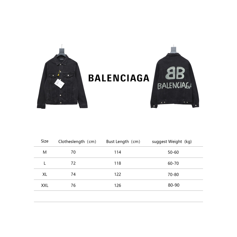  Balenciaga24SS double B graffiti white ink-splashed denim jacket