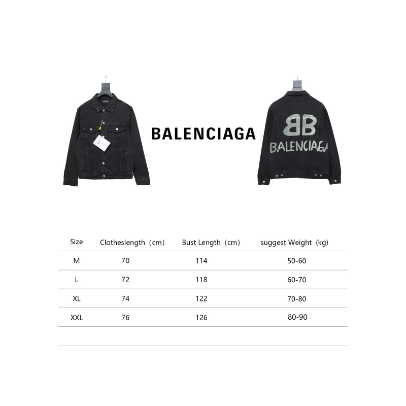  Balenciaga24SS double B graffiti white ink-splashed denim jacket
