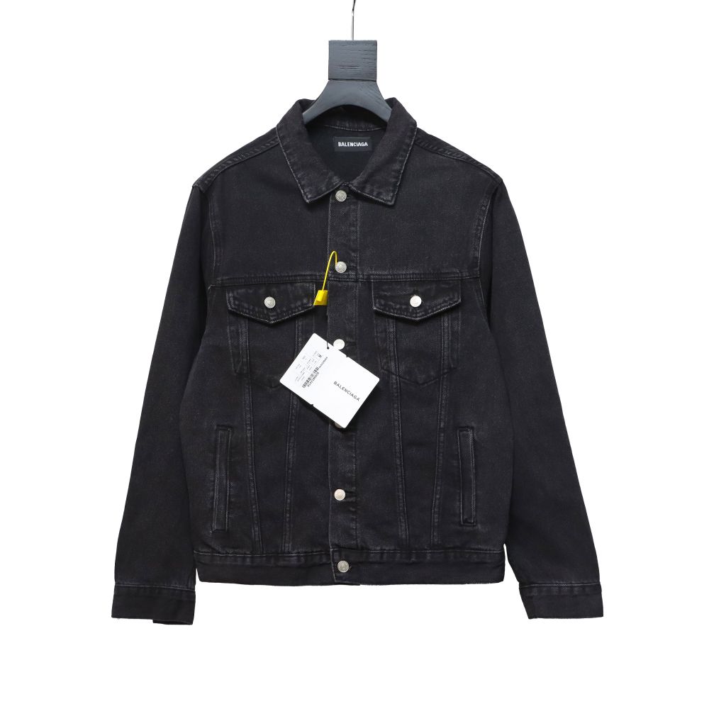  Balenciaga24SS double B graffiti white ink-splashed denim jacket