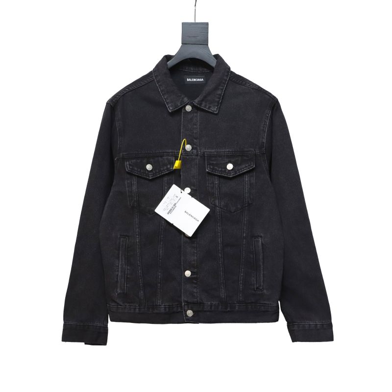  Balenciaga24SS double B graffiti white ink-splashed denim jacket