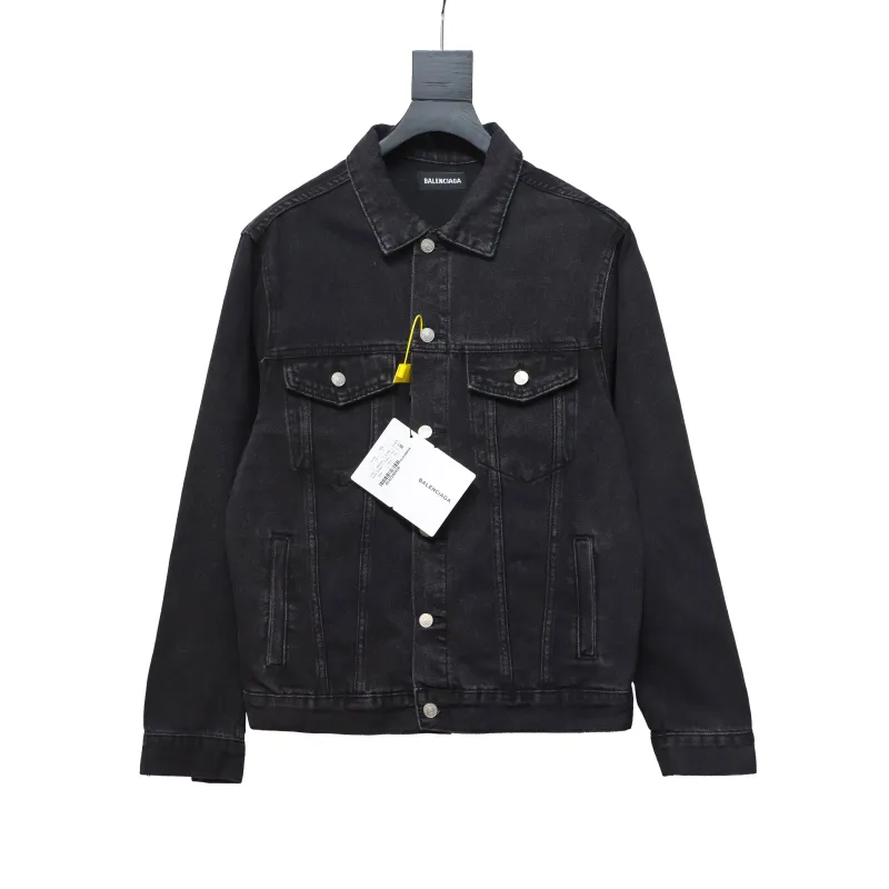  Balenciaga24SS double B graffiti white ink-splashed denim jacket
