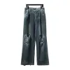 Balenciaga 23ss eroded mud-dyed distressed large damaged knife-cut Jeans