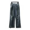 Balenciaga 23ss eroded mud-dyed distressed large damaged knife-cut Jeans