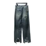 Balenciaga 23ss eroded mud-dyed distressed large damaged knife-cut Jeans