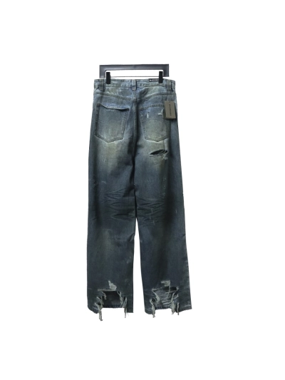 Balenciaga 23ss eroded mud-dyed distressed large damaged knife-cut Jeans 02