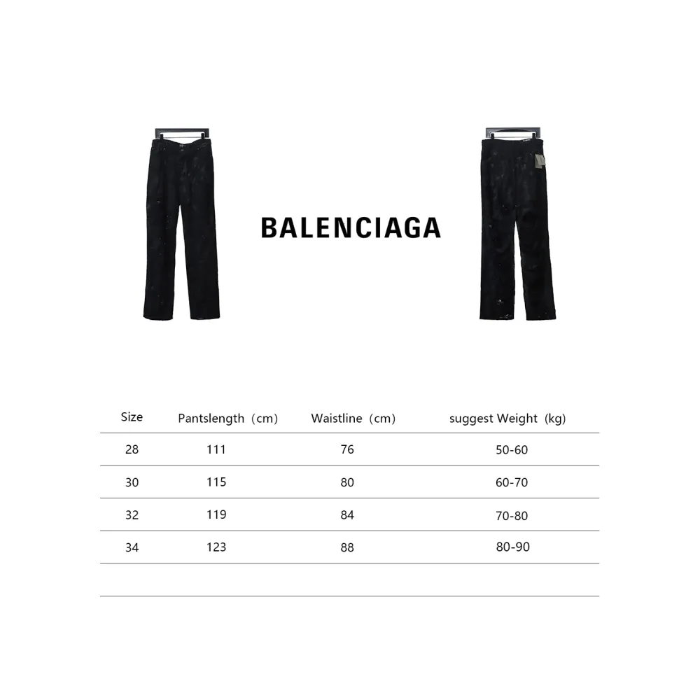 Balenciaga 23ss show mud-dyed knife-cut damaged Jeans