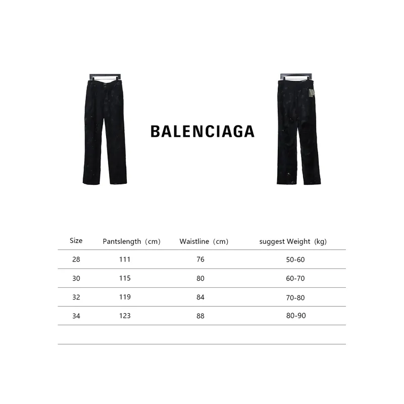 Balenciaga 23ss show mud-dyed knife-cut damaged Jeans