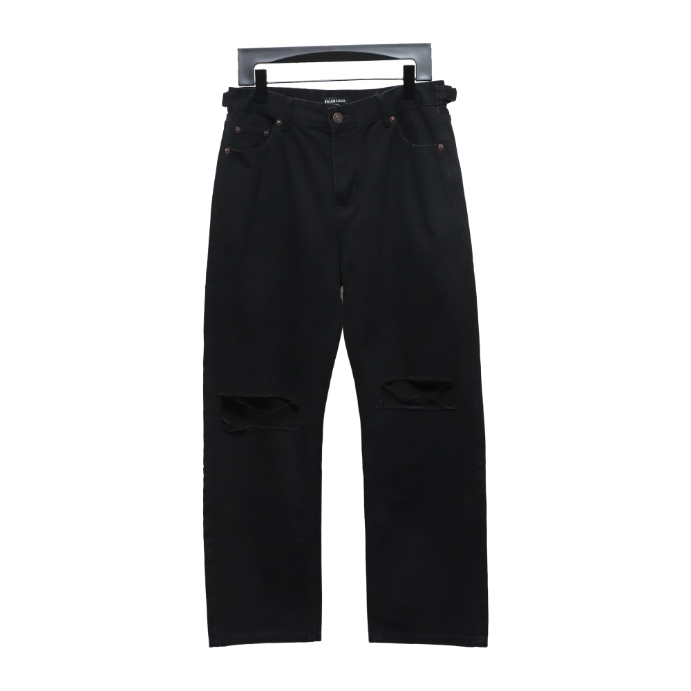  Balenciaga 24Fw knife-cut ripped Jeans