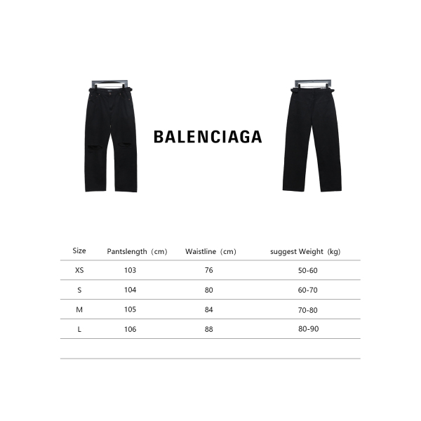 Balenciaga 24Fw knife-cut ripped Jeans