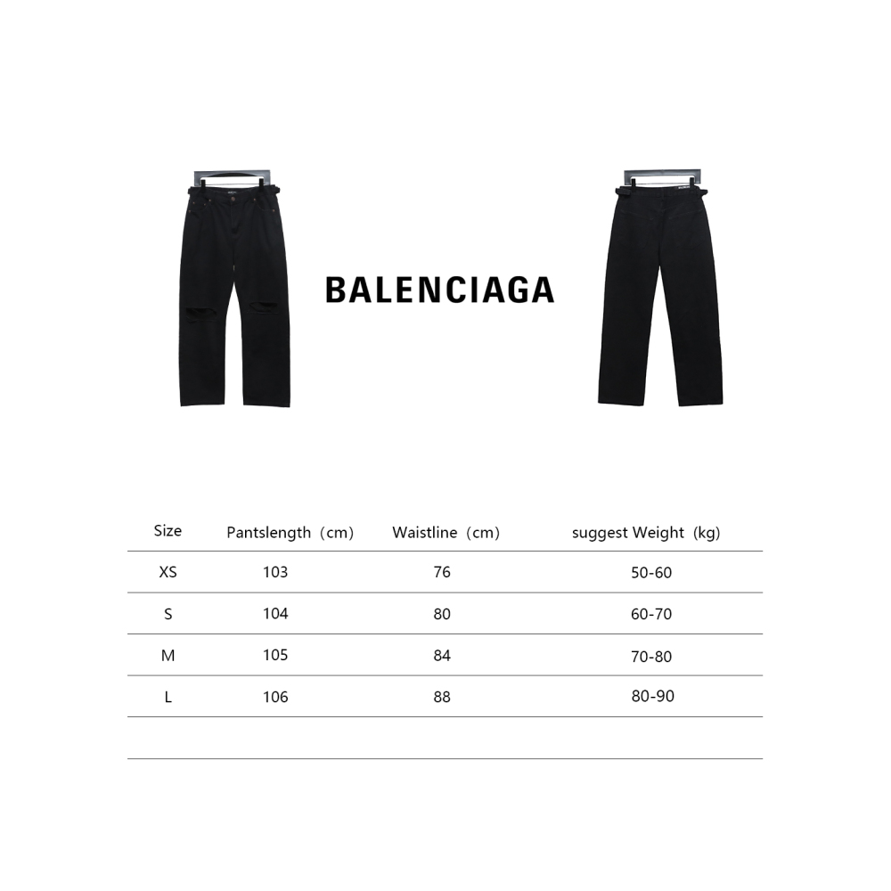  Balenciaga 24Fw knife-cut ripped Jeans