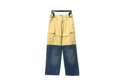 Balenciaga BLCG 24FW patchwork wide-leg distressed Jeans 01