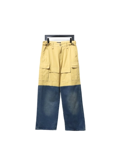 Balenciaga BLCG 24FW patchwork wide-leg distressed Jeans 01