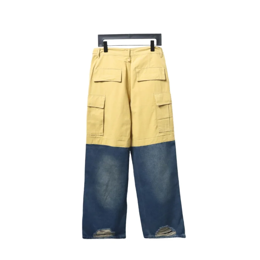 Balenciaga BLCG 24FW patchwork wide-leg distressed Jeans
