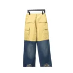 Balenciaga BLCG 24FW patchwork wide-leg distressed Jeans