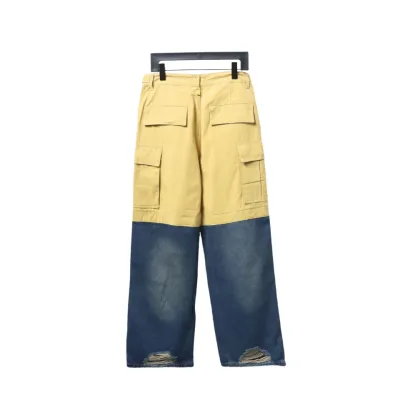 Balenciaga BLCG 24FW patchwork wide-leg distressed Jeans 02