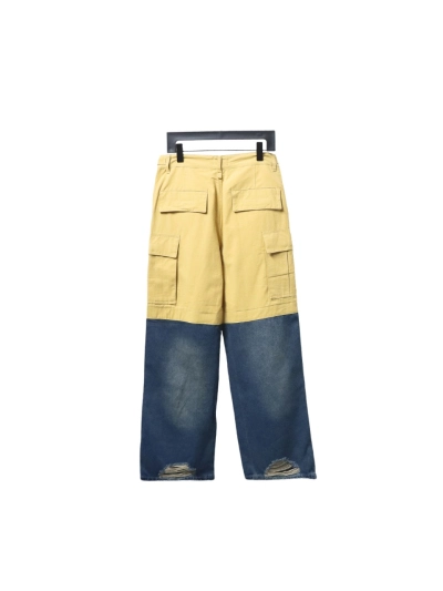 Balenciaga BLCG 24FW patchwork wide-leg distressed Jeans 02