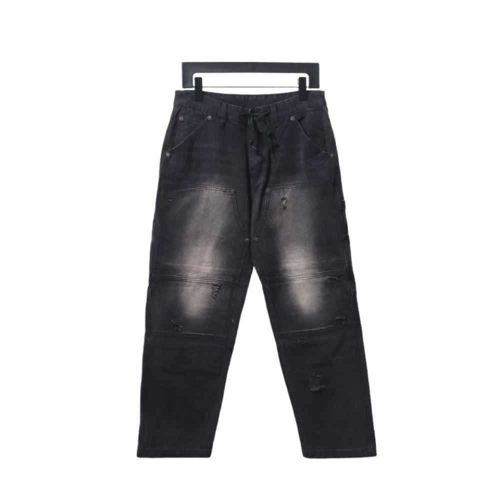  Balenciaga BLCG 24ss pocket worn holes distressed patchwork denim Jeans