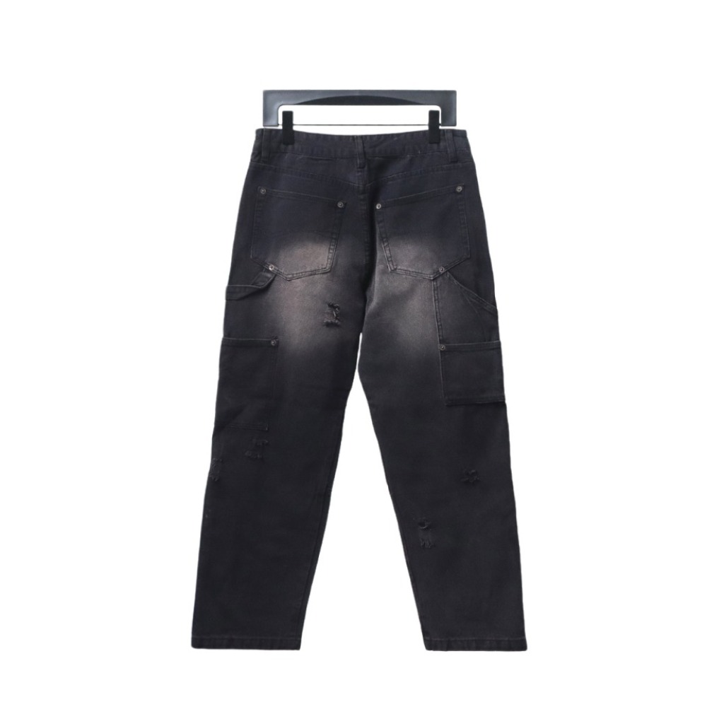  Balenciaga BLCG 24ss pocket worn holes distressed patchwork denim Jeans