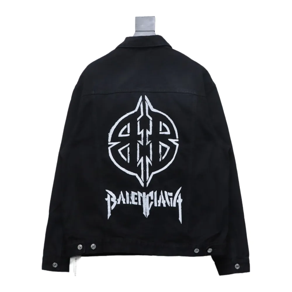 Balenciaga BLCG back double BB print denim jacket