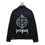  Balenciaga BLCG back double BB print denim jacket