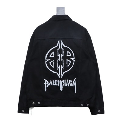  Balenciaga BLCG back double BB print denim jacket 02