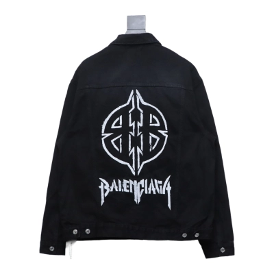 Balenciaga BLCG back double BB print denim jacket 02