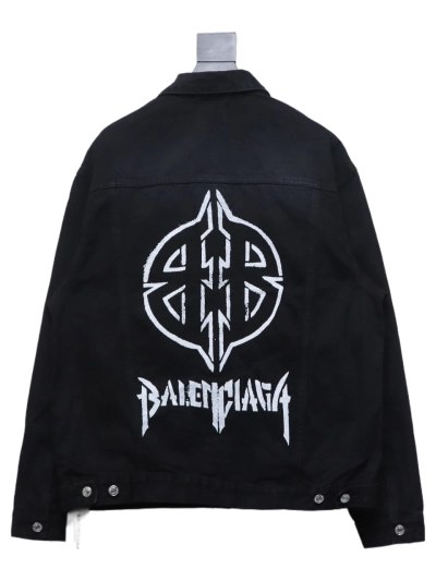Balenciaga BLCG back double BB print denim jacket 02