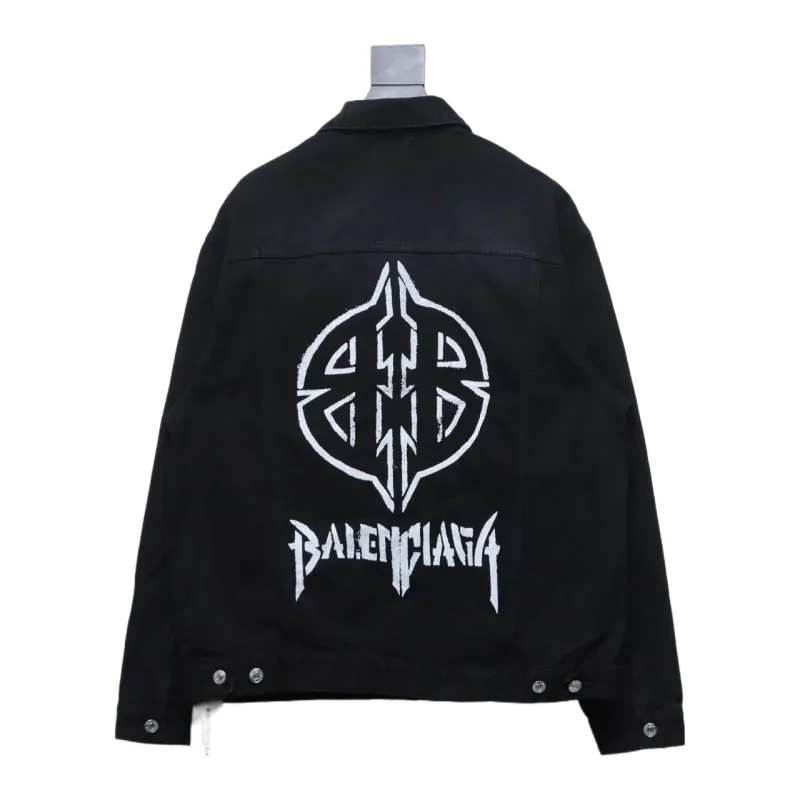 Balenciaga BLCG back double BB print denim jacket