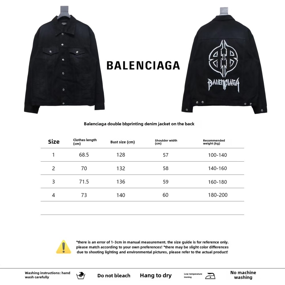  Balenciaga BLCG back double BB print denim jacket