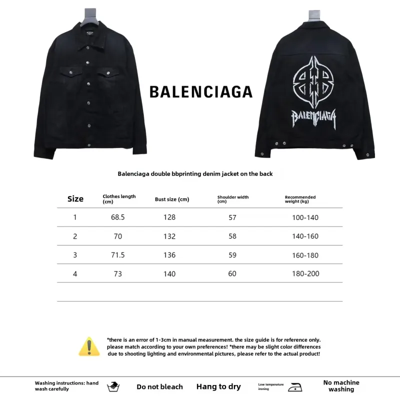 Balenciaga BLCG back double BB print denim jacket