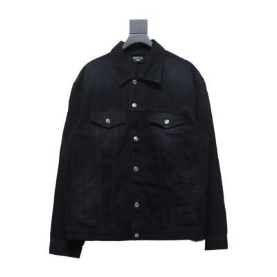 Balenciaga BLCG back double BB print denim jacket 01