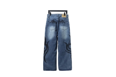 Balenciaga BLCG special-shaped printed denim Jeans 02