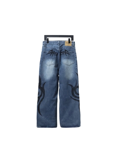 Balenciaga BLCG special-shaped printed denim Jeans 02