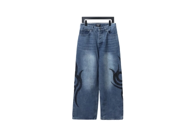 Balenciaga BLCG special-shaped printed denim Jeans 01