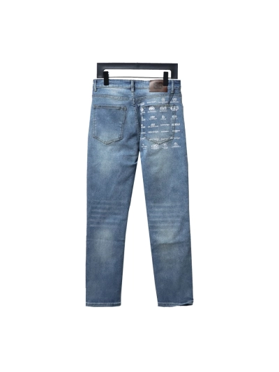 Balenciaga bullet screen back waist logo collection print stretch slim Jeans 02