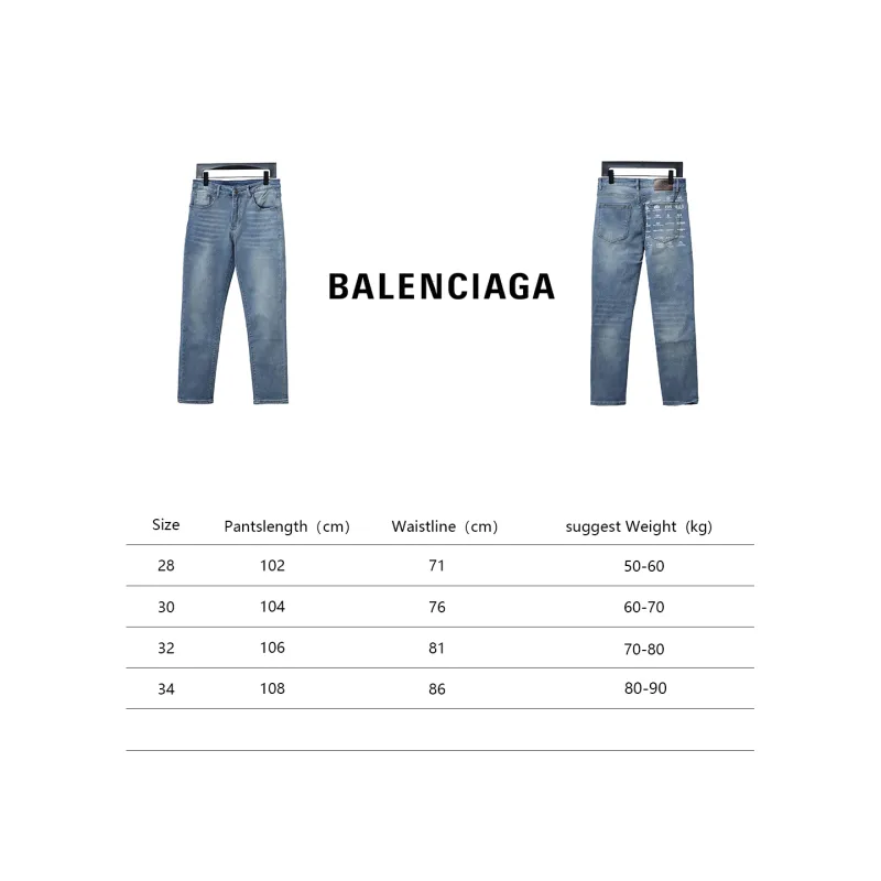  Balenciaga bullet screen back waist logo collection print stretch slim Jeans