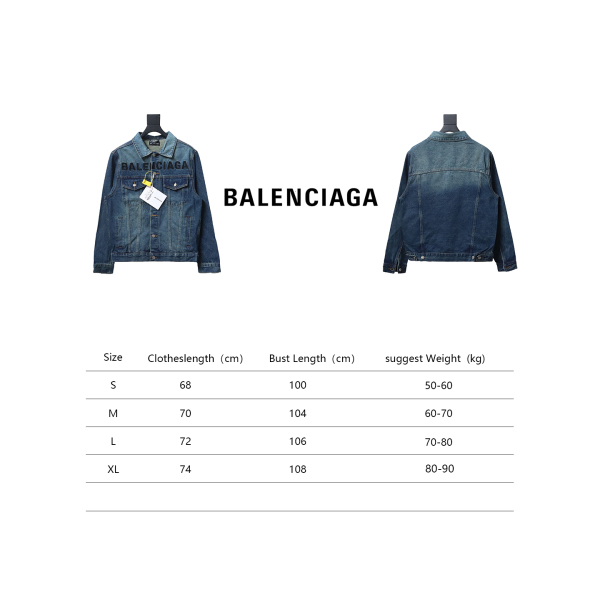 Balenciaga chest embroidered denim jacket jacket 1