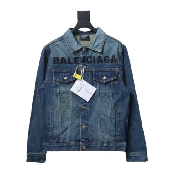 Balenciaga chest embroidered denim jacket jacket 1