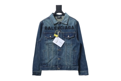 Balenciaga chest embroidered denim jacket jacket 1 01