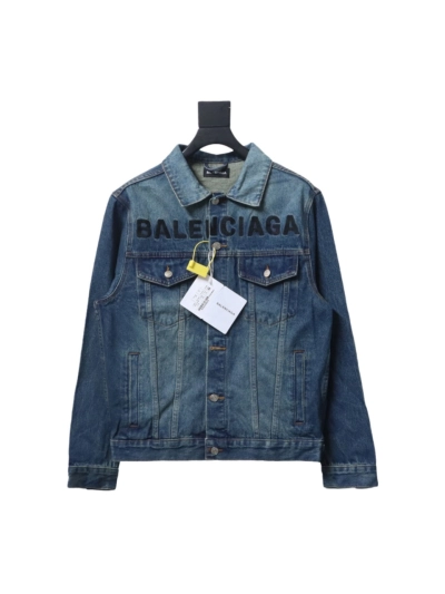 Balenciaga chest embroidered denim jacket jacket 1 01