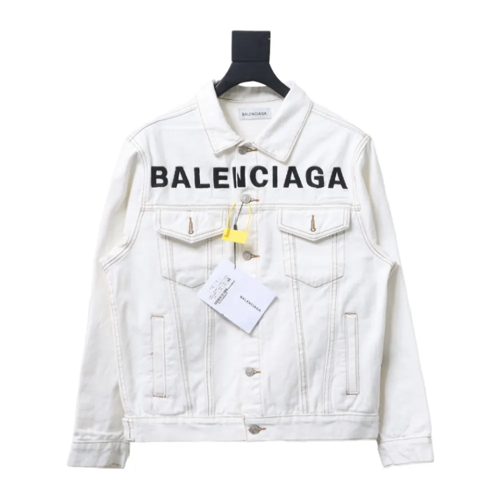 Balenciaga chest embroidered denim jacket jacket 2
